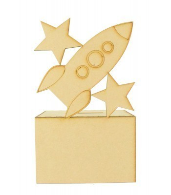 SPECIAL OFFER Laser Cut Rocket with Stars Money Box
